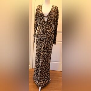 Bardot Animal Print Long Sleeve Dress